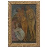 FRENCH SCHOOL. C20th "FEMALE NUDES"Oil on canvas on woodImperfections to frame. 77 x 49cm; 89 x 61.