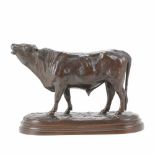 ROSA BONHEUR (FRANCIA, 1822-1899) "BULL"Sculptura in bronze. SIgned. 16 x 21.3 x 10cm.  - - -18.00 %