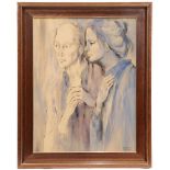 MONTSERRAT GUDIOL (1933-2015). "FIGURES"Oil on wood.Signed. 78 x 58cm, 96.5 x75cm. (frame)- - -18.00