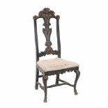 MAJORCAN CHAIR, LATE C18thCarved & painted wood. Seat requires re-upholstering, some slight