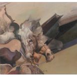 ALFONSO COSTA BEIRO (1943). "CABALLOS", 1971.Oilon canvas on woodSigned & dated front & back. 36 x