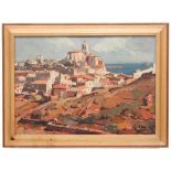 RAMÒN ROCA RICART (1917-2013). "CADAQUES".Oil on canvasSigned. 64 x 91cm; 82 x 110cm. (frame)- - -