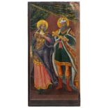 RUSSIAN SCHOOL C19th "SAINT KATHERINE AND PRINCE VLADIMIR"Large tempera icon on linden wood.