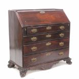 PORTUGUESE CHEST OF DRAWERS /WRITING DESK, C18thWalnut. Restored. With key.- - -18.00 % buyer's