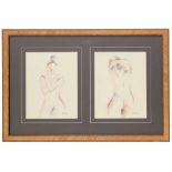ANTONI VIVES FIERRO (1940). PAIR OF SKETCHES OF FEMALE NUDES.Coloured pencil on paperSigned, 29,5