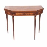CARD TABLE, SECOND HALF C20thCarved wood with decorative marquetry. Flaws in the marquetry & defects