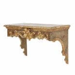 SMALL CONSOLE, C19thCarved, gilded & painted wood. 45 x 82 x 35- - -18.00 % buyer's premium on the