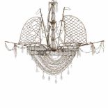 "SHIP" CEILING LIGHT C20thCrystal & metal, three lights. 75 x 87 x 16cm.- - -18.00 % buyer's premium