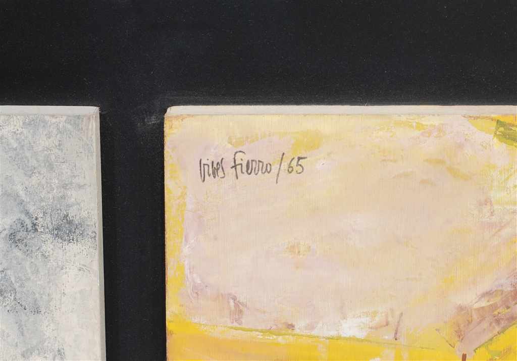 ANTONI VIVES FIERRO (1940). Untitled 1965Triptych. Oil on wood. Signed & dated on central panel. - Image 2 of 2