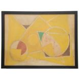 JULI RAMIS (1909-1990). "ABSTRACTION".Mixed media on cardSigned on reverse. Framed & glazed. . 73.