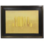 JOSEP NAVARRO VIVES (1931). "YELLOW FIGURES", 1977Oil on canvasSigned & dated on reverse. 50 x 73cm;