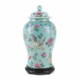 CHINESE VASE, EARLY C20thPorcelain decorated with butterfly & floral motifs. Maker's mark on base.