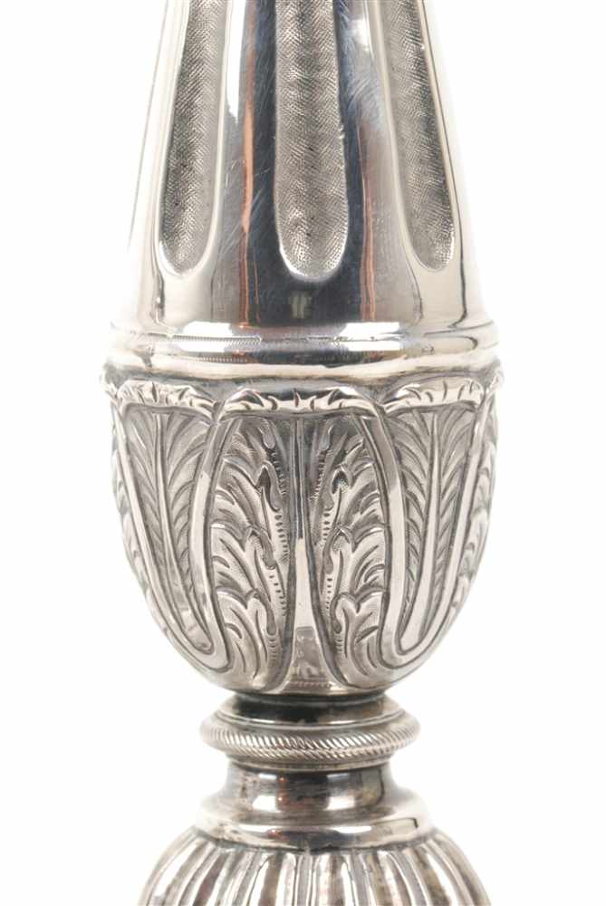 PAIR OF SILVER CANDLESTICKS, BARCELONA. FIRST HALF C19thHallmarked Fch. Carreras Silversmiths & city - Image 5 of 5