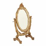 TABLE TOP HINGED MIRROR. MID C20thGilded & painted wood. 55 x 26 x 18.5cm.- - -18.00 % buyer's