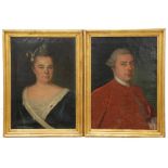 SPANISH SCHOOOL, C20th "PAIR OF PORTRAITS"Oil on canvasIdentified on reverse, written by hand on