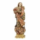 SPANISH SCHOOL C17th "THE VIRGIN"Wooden sculpture painted & gilded. Height 44cm.- - -18.00 % buyer's