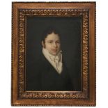 ANTONIO Mª ESQUIVEL (1806-1857). "PORTRAIT OF A YOUNG MAN"Oil on canvasSigned on left. Small loss of