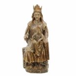 SPANISH SCHOOL, C19th "VIRGIN AND CHILD"Painted wood carving. Damage to paint. Height 95cm.- - -18.