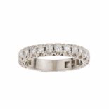 WEDDING RING 1930sWhite gold with brilliant cut diamonds,Total weight approx. 1.10ct. Band 17mm.