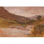 MELCHOR DOMENGE (1871-1939). "OLOT", 1910.Oil on cardboardSigned & dated. 34 x 48cm; 55 x 68cm;. (