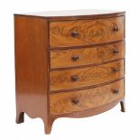 ENGLISH VICTORIAN CHEST OF DRAWERS, CIRCA 1830Mahogany. Four front drawers, upper section folds