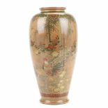 JAPANESE SATSUMA VASE, END C19th.Porcelain finely gilded and painted. Signed on base. Height 25 cm.-