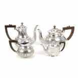 PORTUGUESE COFFEE AND TEA SET, EARLY C20th.Embossed. Consists of teapot, coffee pot, milk jug. A