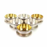 SET OF SIX BARCELONA SILVER SIDE PLATES AND FINGER BOWLS, MID C20th.Hallmarked (Jeweller) Joyería