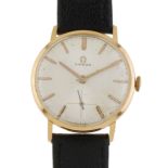 OMEGA. GENTLEMAN'S WRISTWATCH. 1960s.OMEGA.Case yellow gold, tornasol face un-numbered. Seconds