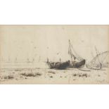 MODEST URGELL I INGLADA (1839-1919). "BOATS".Ink on paper.Signed. On reverse is Gallery Gothsland