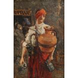 CATALAN SCHOOL, C19th. "GIEFFE THE WATER CARRIER", 1860.Oil on board.Signed "Fortuny" and