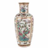 CHINESE VASE, C19th."Rose family" painted porcelain. Height 44 cm.- - -18.00 % buyer's premium on