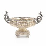 SILVER GREEK TABLE CENTRE PIECE, MID C20th.Hallmarked. Silver 925. 1.361 kg. Height 22 cm. and 36