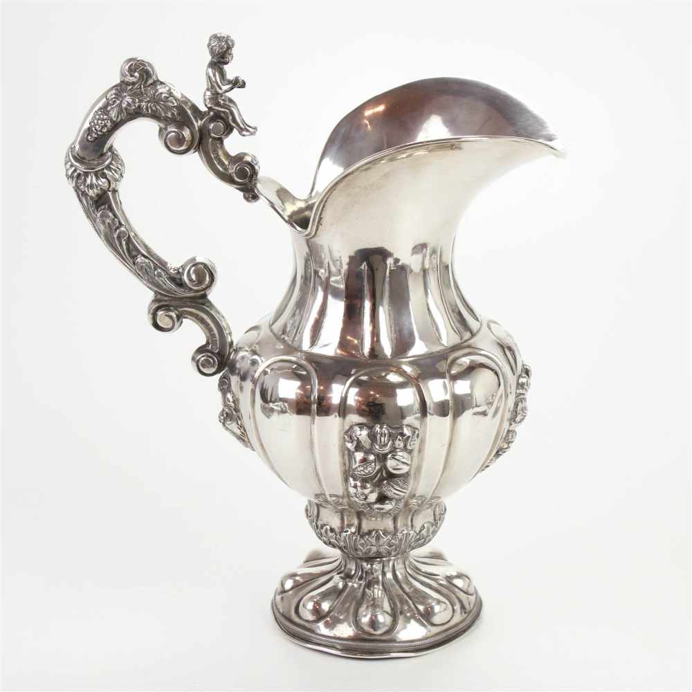 SILVER SPANISH VASE AND THREE CENTREPIECES, SECOND HALF C20th.Vase hallmarked: city of Barcelona; - Image 4 of 8