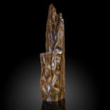 Mineral: A large tiger iron/mahogany jasper freeform 102cm high, 70kg