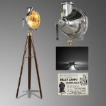 Lighting/Collectibles: A 1940’s Tilley & Co FL6 Flood light 190cm high by 58cm wide Tilley & Co