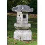 Oriental: A Japanese Kasuge lantern Meiji period (1868-1912) column and top finial missing 122cm