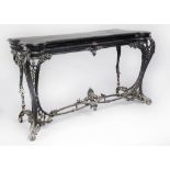 Furniture: A rare Coalbrookdale cast iron console tablelast quarter 19th centurywith diamond