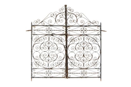 Architectural: A pair of wrought iron gatesearly 20th century125cm high by 124cm wide overall