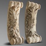Architectural: A pair of rare Georgian Portland stone architectural bracketscirca 1740carved in high