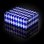 Display Boxes: A superb lapis lazuli and mother of pearl veneered box18cm by 14cm