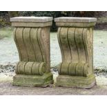 Architectural: † A pair of carved sandstone wall consolesmodern77cm high