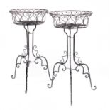 Planters/Pots: A pair of wirework plant stands20th century84cm high
