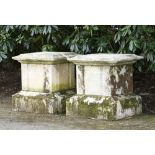 Pedestals/Plinths: A pair of composition stone pedestals2nd half 19th century72cm high by 64cm