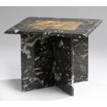 Tables: A fossil marble square table with orthoceras specimensMoroccan, Devonian50cm square