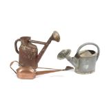 Garden Tools: A zinc watering can with copper roseFrench 19th centurywith makers stamp60cm long,