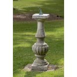 Garden Ornaments: A composition stone sundial1st half 20th centurywith 10ins dial123cm high