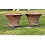Planters/Pots: A pair of composition basket planters2nd half 20th century80cm high by 110cm