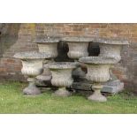 Planters/Pots: A set of four composition stone urns2nd half 20th century76cm high