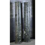 Architectural: A pair of Italian Verde Antico marble columns19th century202cm high by 35cm diameter